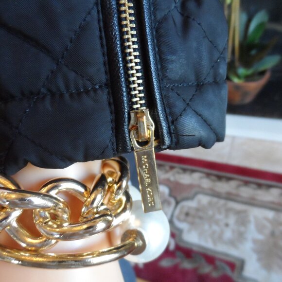 Michael Kors Black Belted Quilted Pea Coat Size PXS - Picture 10 of 16